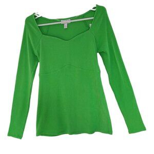 Isabel, long-sleeved blouse, for women, Polyester, Spandex, green, Size M, NWT